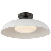 Cyrus 16" Semi-Flush Mount in Bronze and White