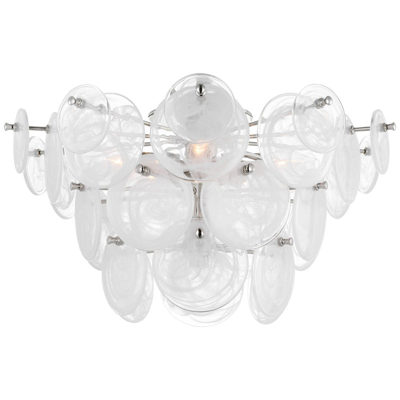 Loire Large Tiered 21" 5-Light Semi-Flush Mount in Polished Nickel