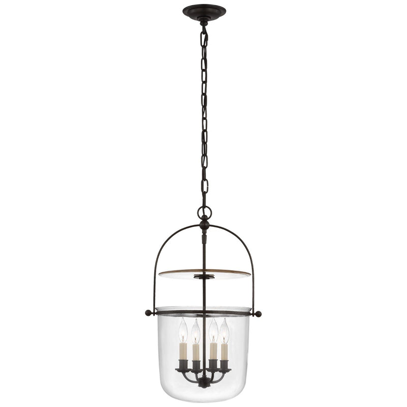 Lorford Small Smoke Bell 4-Light Lantern Pendant in Aged Iron