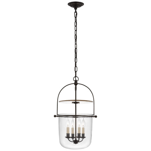 Lorford Small Smoke Bell 4-Light Lantern Pendant in Aged Iron