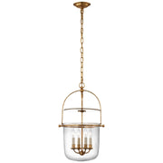 Lorford Small Smoke Bell 4-Light Lantern Pendant in Gilded Iron