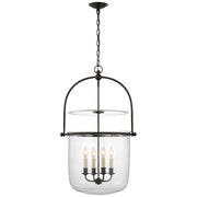 Lorford Smoke Bell 20" 4-Light Lantern Pendant in Aged Iron