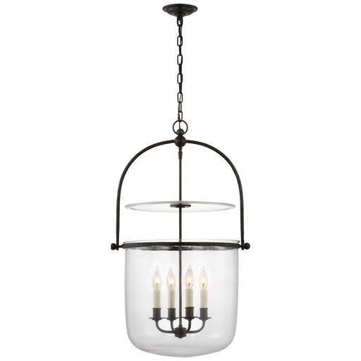 Lorford Smoke Bell 20" 4-Light Lantern Pendant in Aged Iron