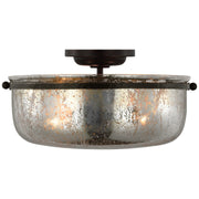 Lorford Medium 15" 3-Light Semi-Flush Mount in Aged Iron