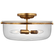 Lorford Medium 15" 3-Light Semi-Flush Mount in Gilded Iron