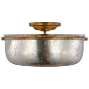 Lorford Medium 15" 3-Light Semi-Flush Mount in Gilded Iron