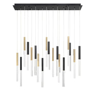 Benicio 18-Light 42" Linear Pendant in Gold-Black Mix