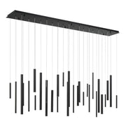 Santana 30-Light 72" Linear Multi-Drop Pendant in Matte Black