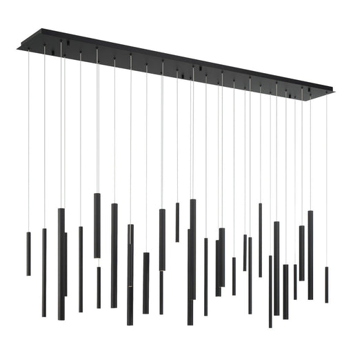 Santana 30-Light 72" Linear Multi-Drop Pendant in Matte Black