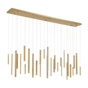 Santana 30-Light 72" Linear Multi-Drop Pendant in Antique Brass