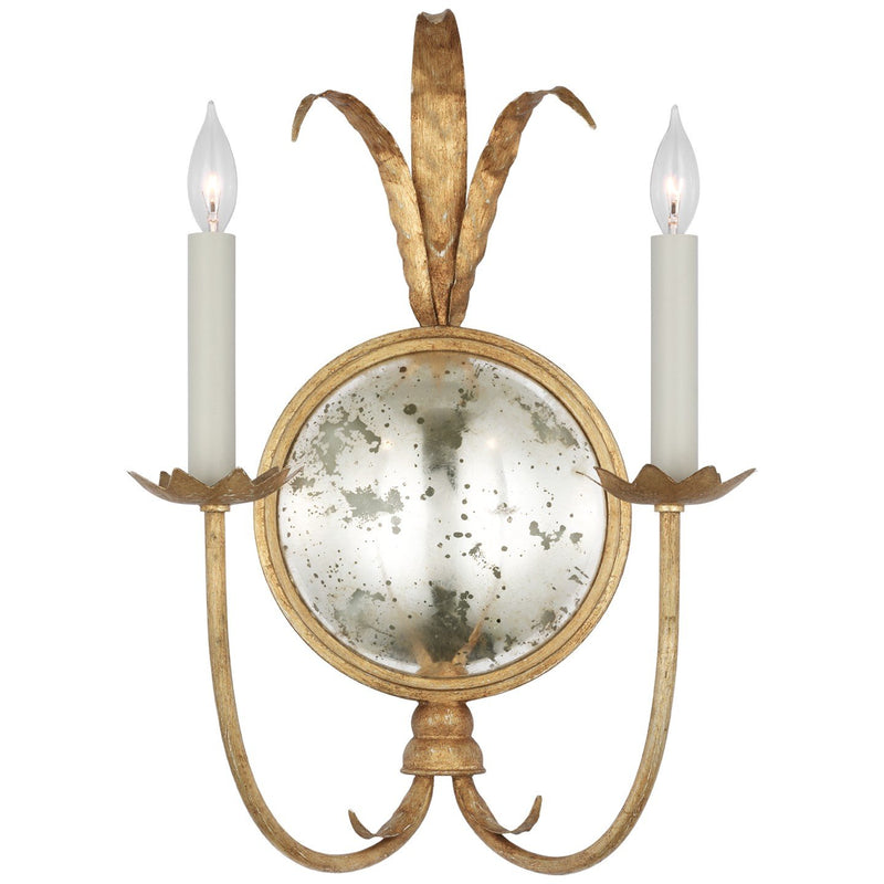 Gramercy Large Double 2-Light Wall Sconce in Gilded Iron