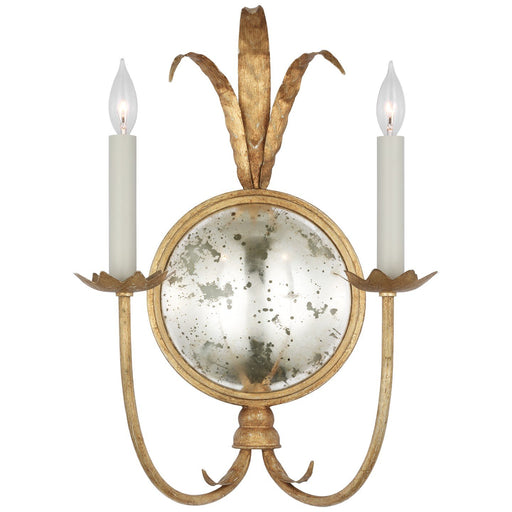 Gramercy Large Double 2-Light Wall Sconce in Gilded Iron