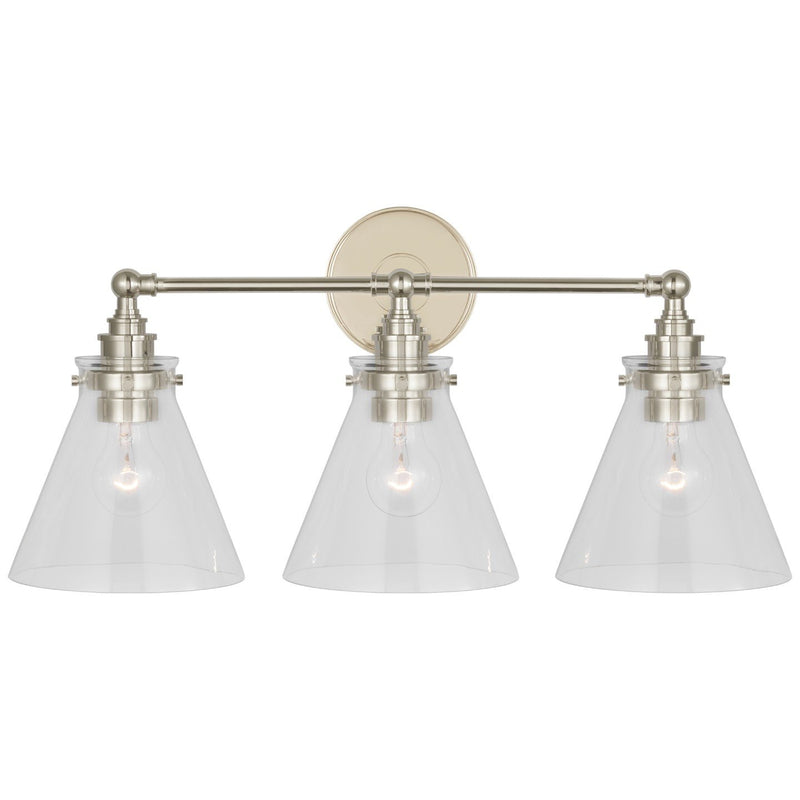 Parkington 24" 3-Light Bath Vanity Light in Polished Nickel