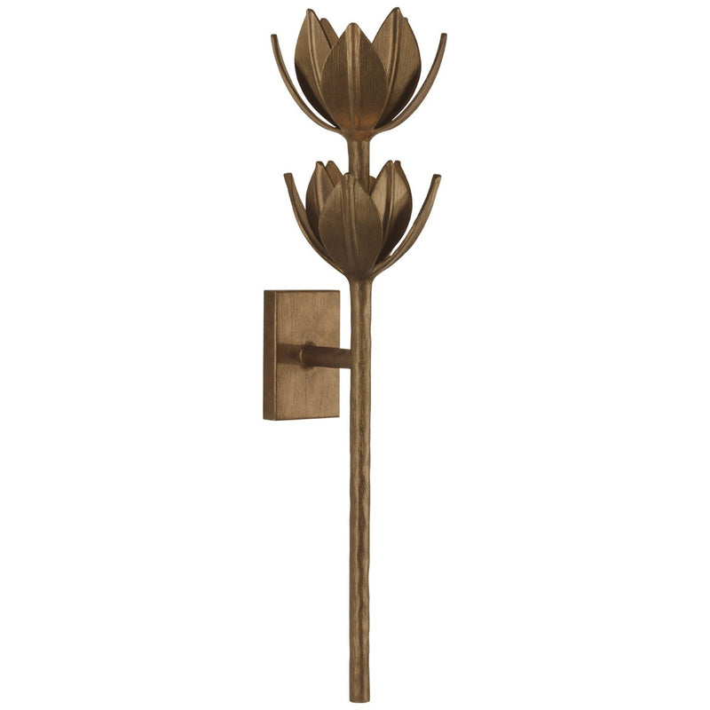 Alberto Large Two Tier Wall Sconce in Antique Bronze Leaf