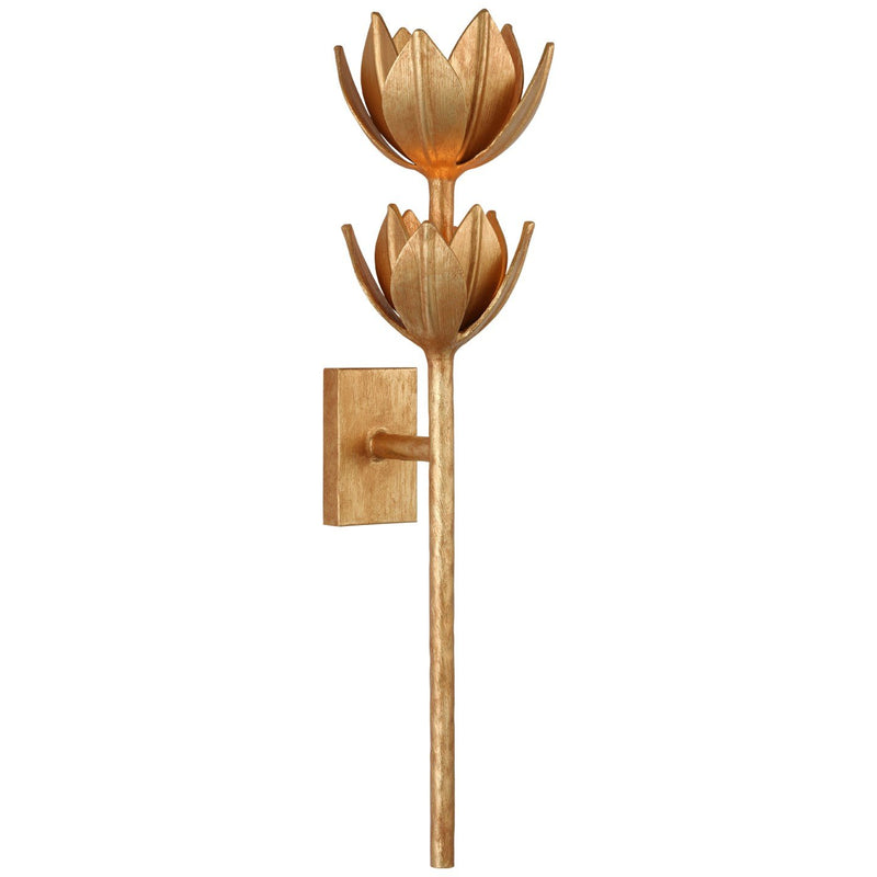Alberto Large Two Tier Wall Sconce in Antique Gold Leaf