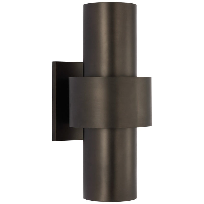 Chalmette Medium Layered 2-Light Wall Sconce in Aged Iron