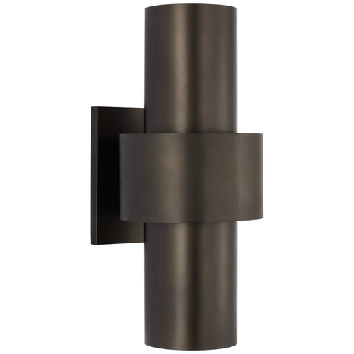 Chalmette Medium Layered 2-Light Wall Sconce in Aged Iron