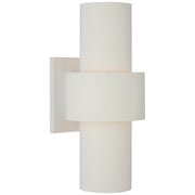 Chalmette Medium Layered 2-Light Wall Sconce in Plaster White