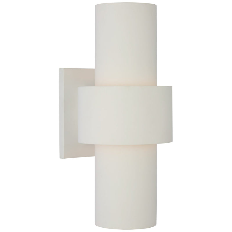 Chalmette Medium Layered 2-Light Wall Sconce in Plaster White