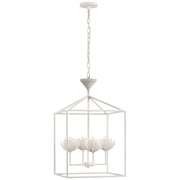 Alberto Medium Open Cage 4-Light Lantern Pendant in Plaster White