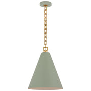 Theo 17" Pendant in Celadon and Gild