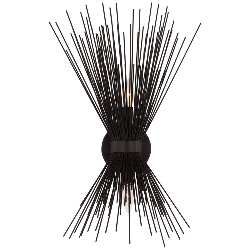 Strada Medium 2-Light Wall Sconce in Aged Iron