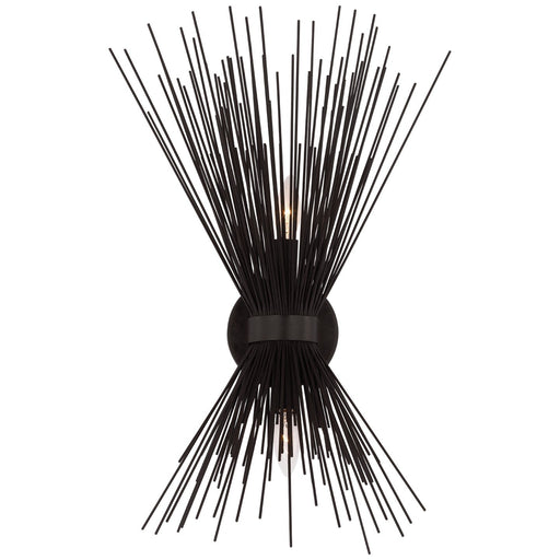 Strada Medium 2-Light Wall Sconce in Aged Iron