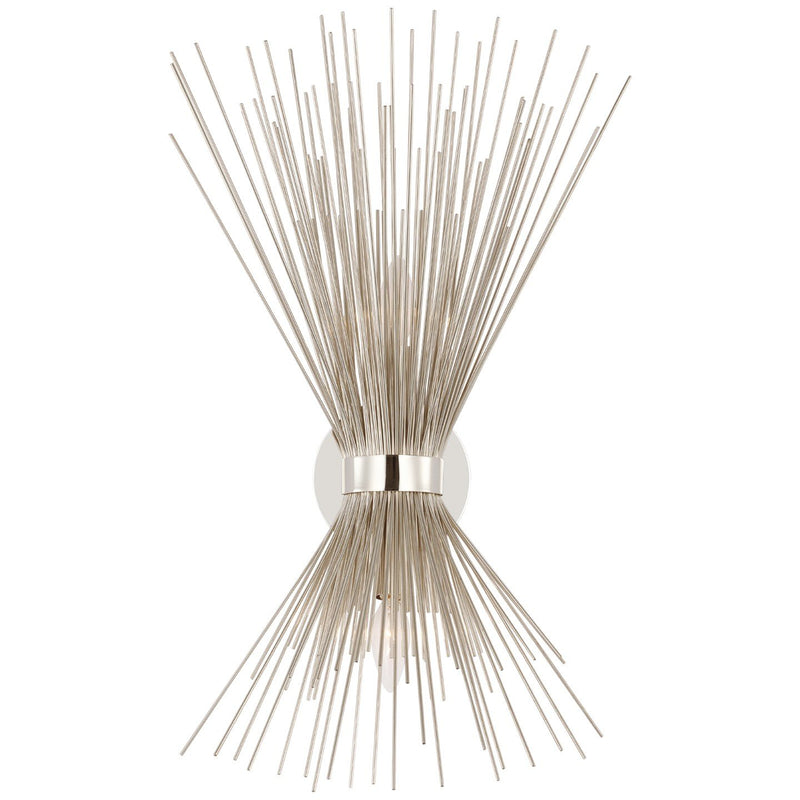 Strada Medium 2-Light Wall Sconce in Polished Nickel