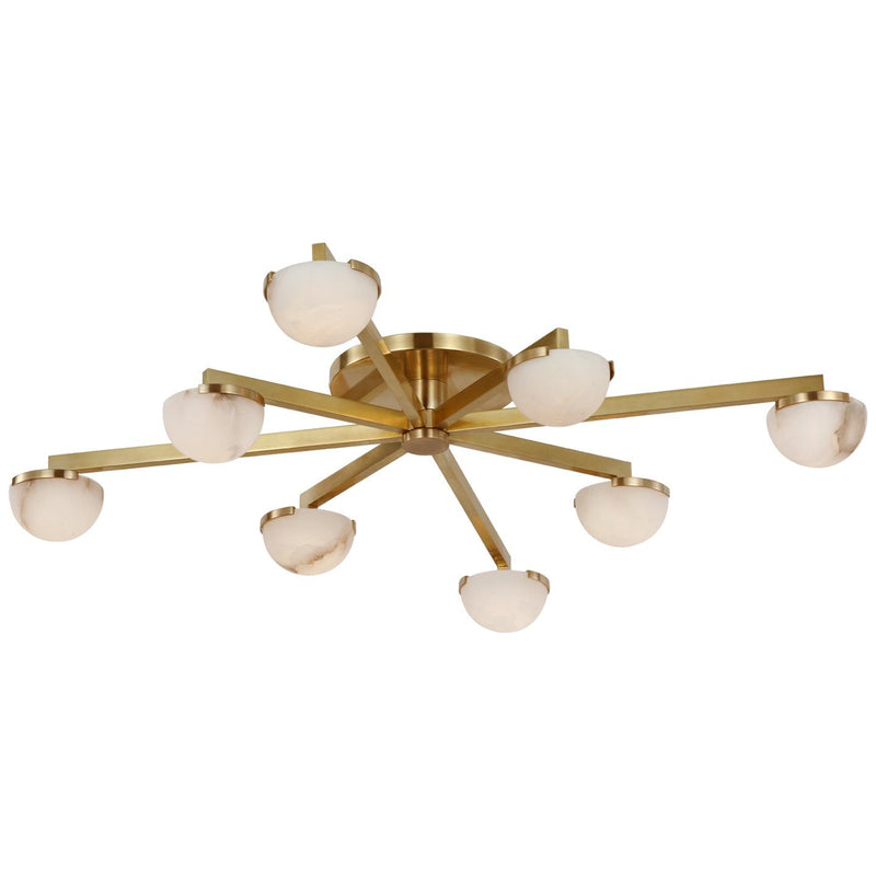 Pedra Large Staggered Arm Flush Mount in Antique-Burnished Brass