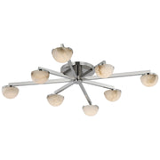 Pedra Large Staggered Arm Flush Mount in Polished Nickel