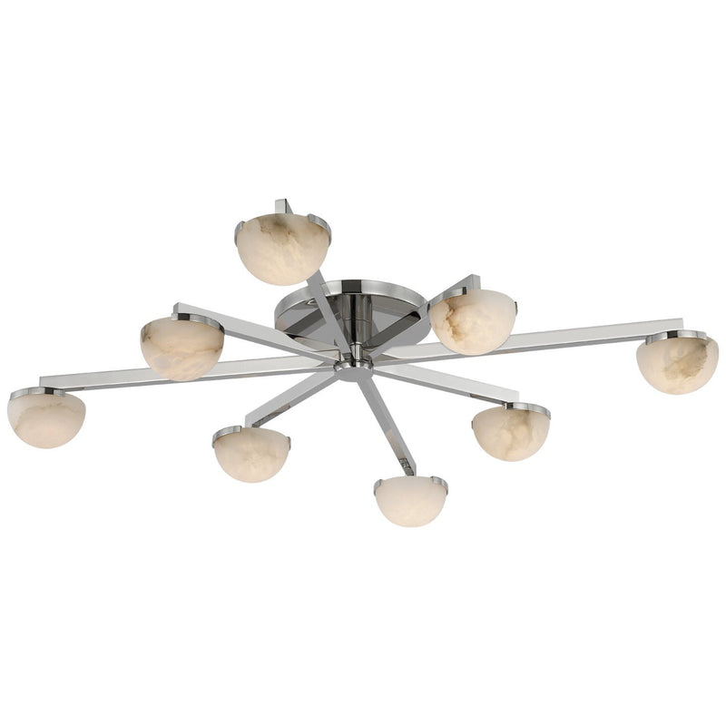 Pedra Large Staggered Arm Flush Mount in Polished Nickel