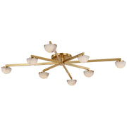 Pedra Extra Large Staggered Arm Flush Mount in Antique-Burnished Brass