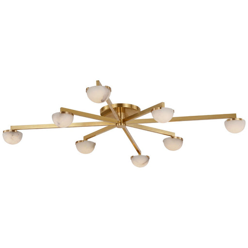 Pedra Extra Large Staggered Arm Flush Mount in Antique-Burnished Brass