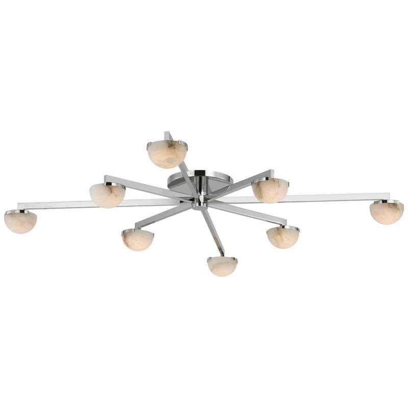 Pedra Extra Large Staggered Arm Flush Mount in Polished Nickel