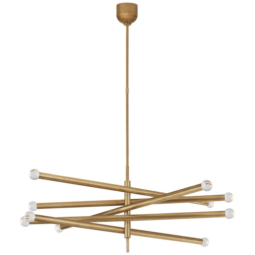 Rousseau Grande 10-Light Articulating Chandelier in Antique-Burnished Brass