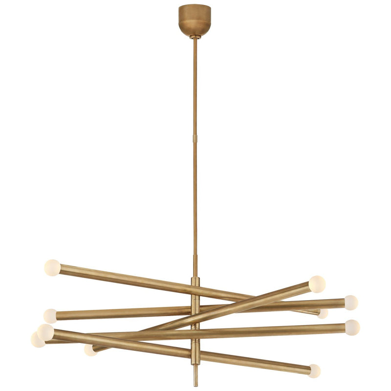 Rousseau Grande 10-Light Articulating Chandelier in Antique-Burnished Brass