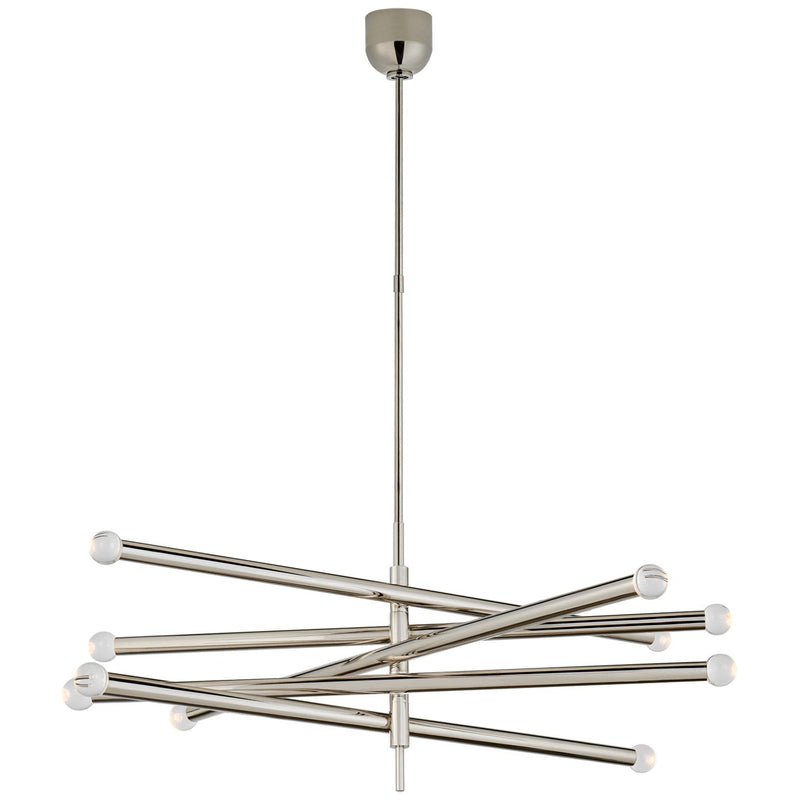 Rousseau Grande 10-Light Articulating Chandelier in Polished Nickel