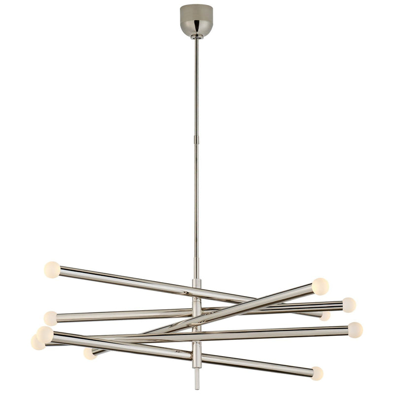 Rousseau Grande 10-Light Articulating Chandelier in Polished Nickel