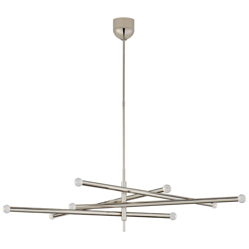 Rousseau Grande 8-Light Articulating Chandelier in Polished Nickel