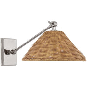 Wimberley Single Library Swing Arm Wall Lamp in Polished Nickel