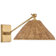 Wimberley Single Library Swing Arm Wall Lamp in Soft Brass