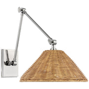 Wimberley Double Library Swing Arm Wall Lamp in Polished Nickel