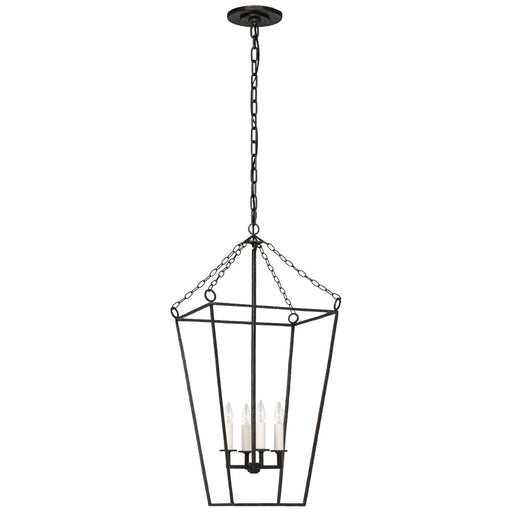 Malloy 14" Open Frame Forged Lantern Pendant in Aged Iron