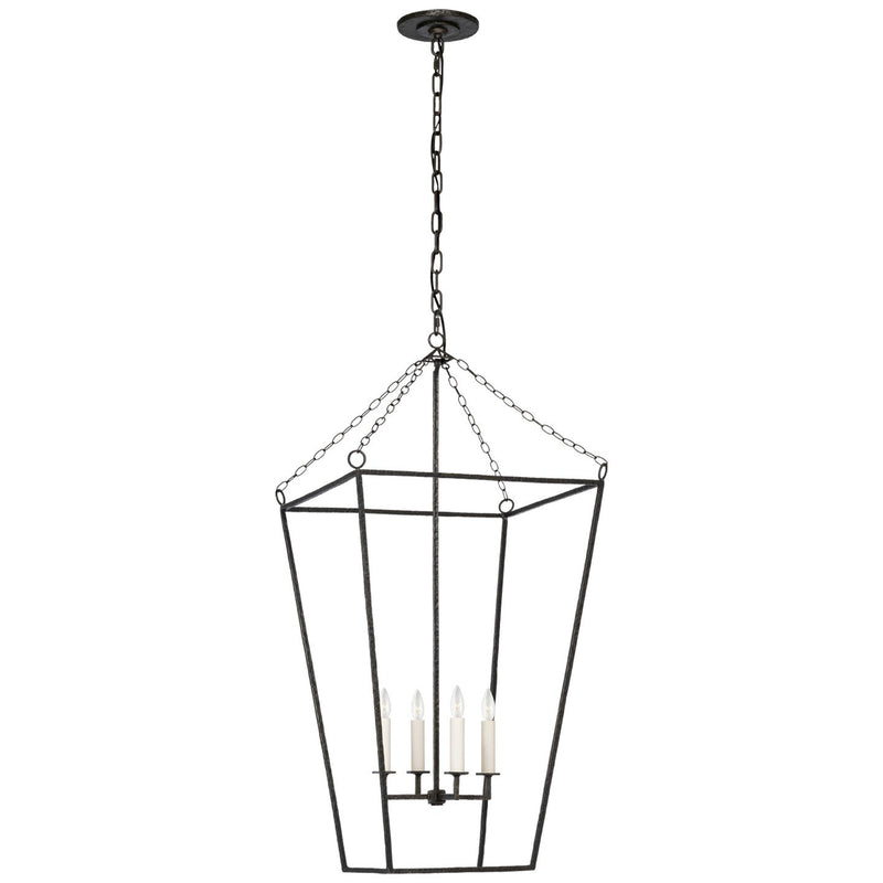 Malloy 18" Open Frame Forged Lantern Pendant in Aged Iron