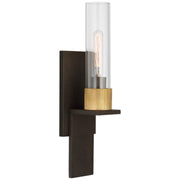Beza Small Bath Sconce in Warm Iron and Antique Brass