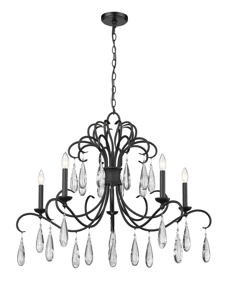 Amara Five Light Chandelier in Matte Black - Lamps Expo