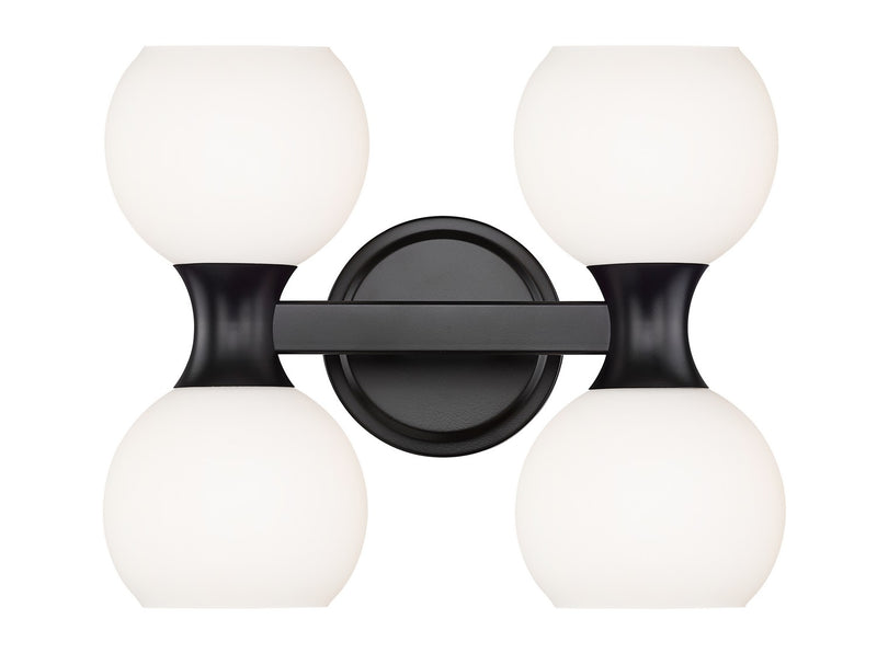 Artemis Four Light Vanity in Matte Black - Lamps Expo