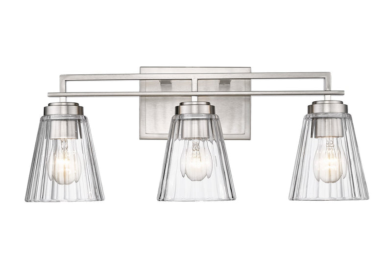 Lyna Three Light Vanity in Brushed Nickel - Lamps Expo
