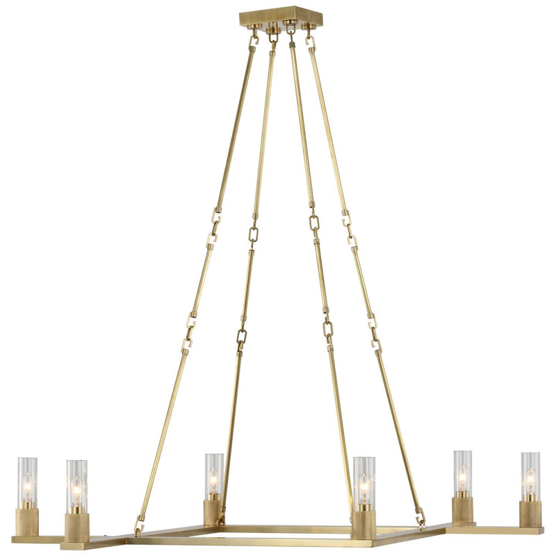Beza Extra Large 6-Light Chandelier in Antique Brass