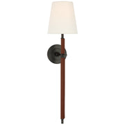 Bryant Wrapped Large Tail Wall Sconce in Bronze and Saddle Leather